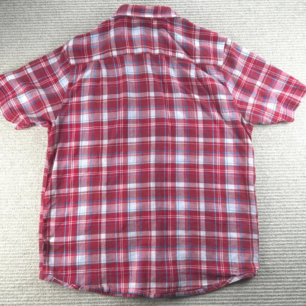 The North Face Plaid Button Up Shirt Mens Large Red Hiking‎ Outdoor Gorpcore